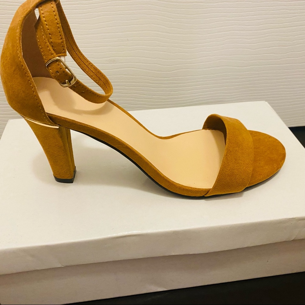 Ankle Strap Sandals with Gold Detail